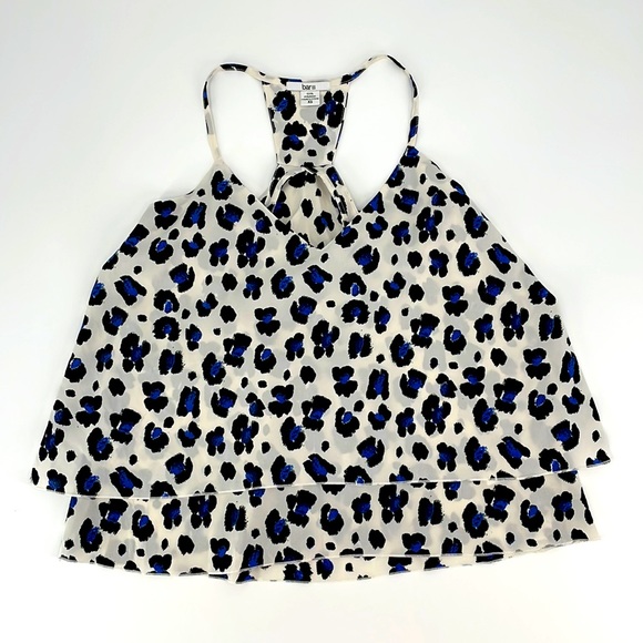 Bar lll St. Barths Leopard Animal Print Flowy Cut Out Tank Top Women's XS - Picture 2 of 10